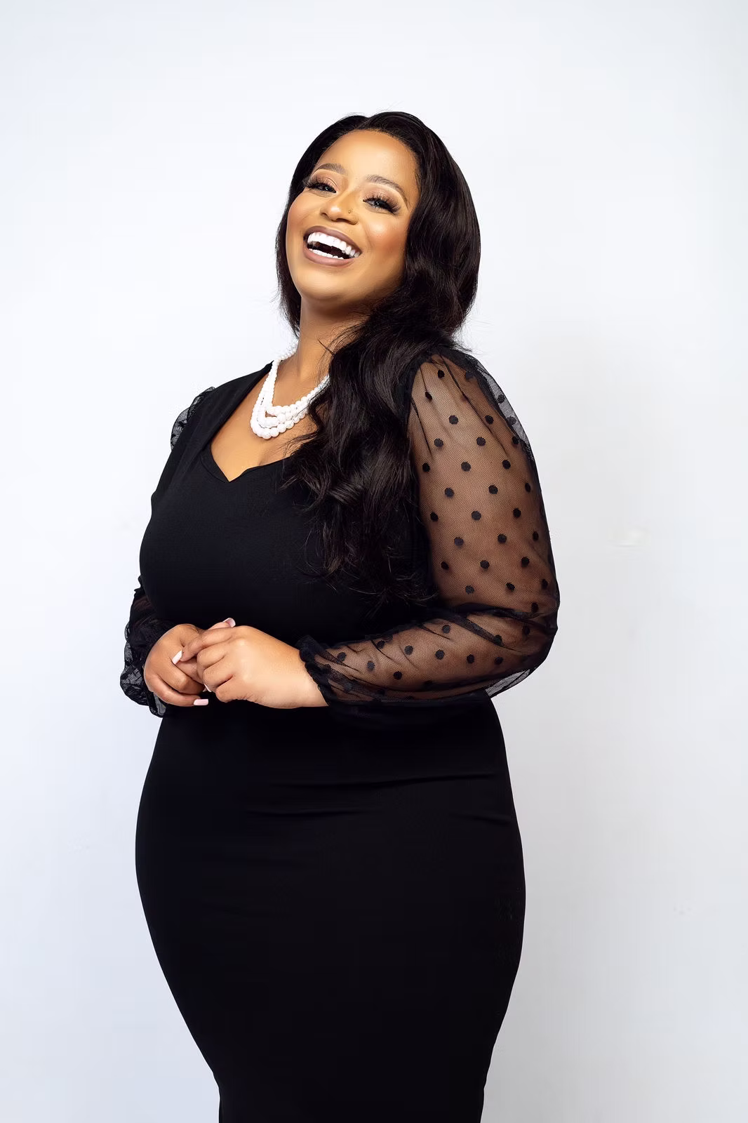 Kgopotjo Lebepe in a black editorial look