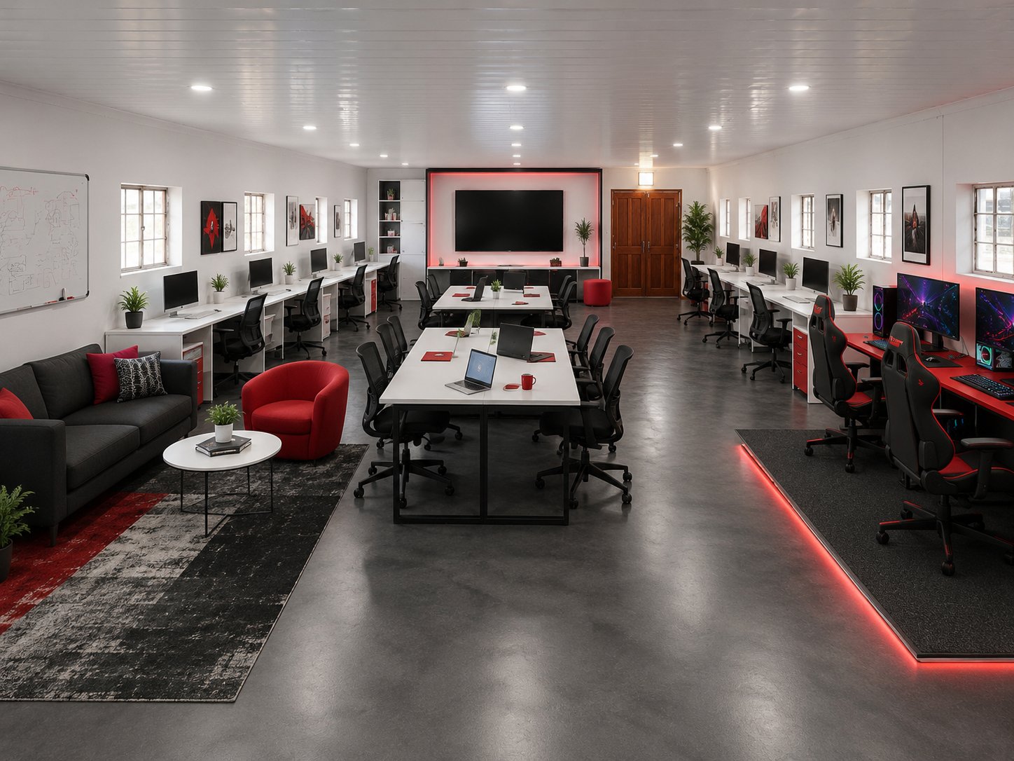 Concept render: planned co-working, computer and gaming floor