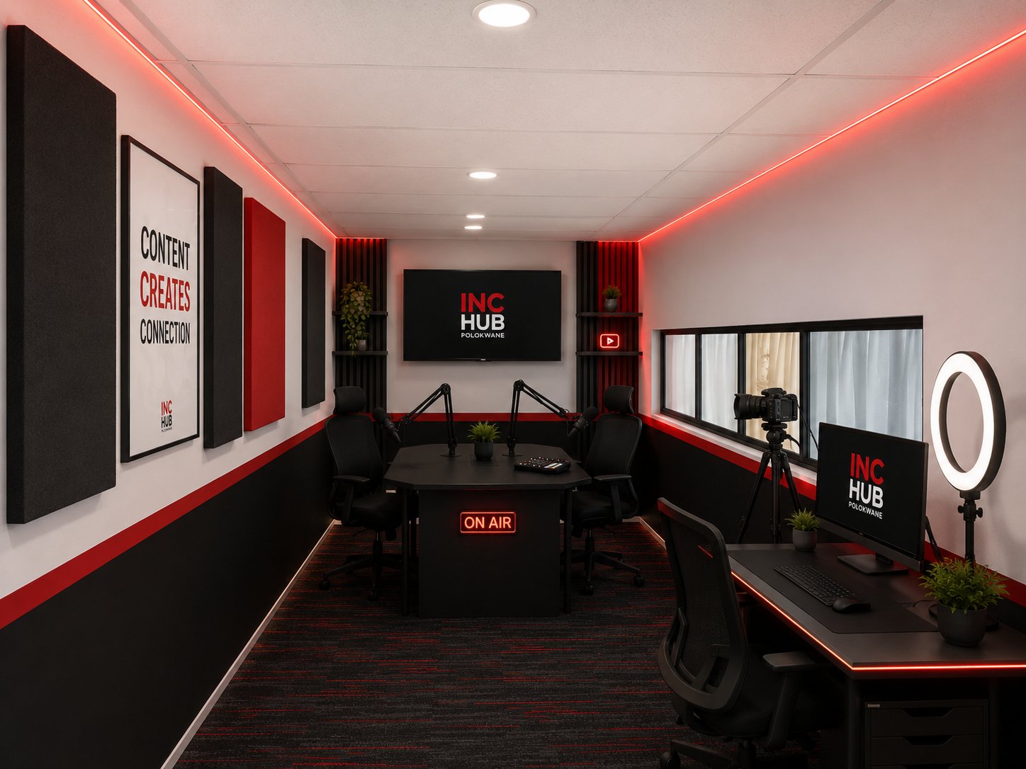 Concept render: planned media and podcast studio